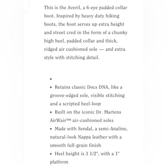 ♥️ Dr. Martens Averil Black Leather Heeled
Platform Boot Women Sz 8 Chunky - Picture 16 of 16